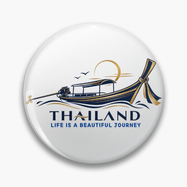 Item preview, Thai Longtail Boat Golden Sun Beautiful Journey Emblem designed and sold by Nicha Studio.