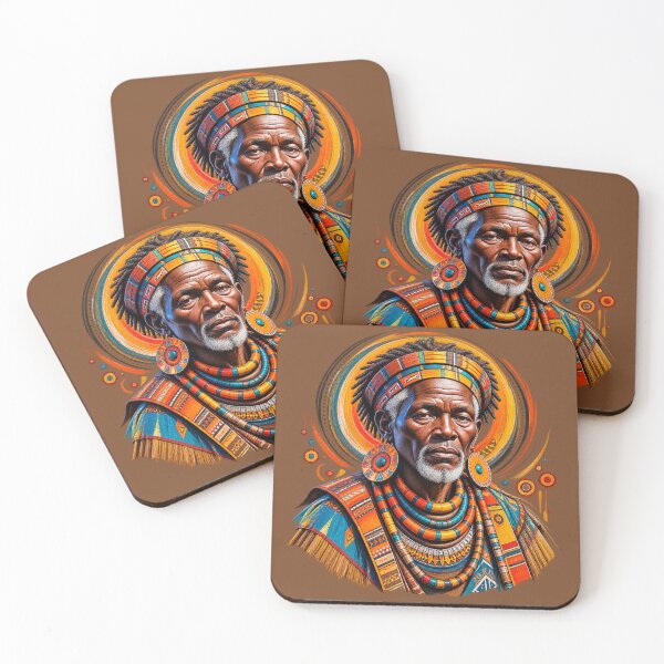 Item preview, African Spiritual Elder Portrait Art | Ancestral Wisdom Keeper | African Spirituality Wall Art designed and sold by 'VARI'.