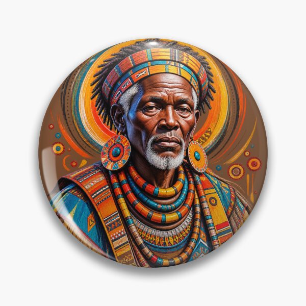 Item preview, African Spiritual Elder Portrait Art | Ancestral Wisdom Keeper | African Spirituality Wall Art designed and sold by 'VARI'.