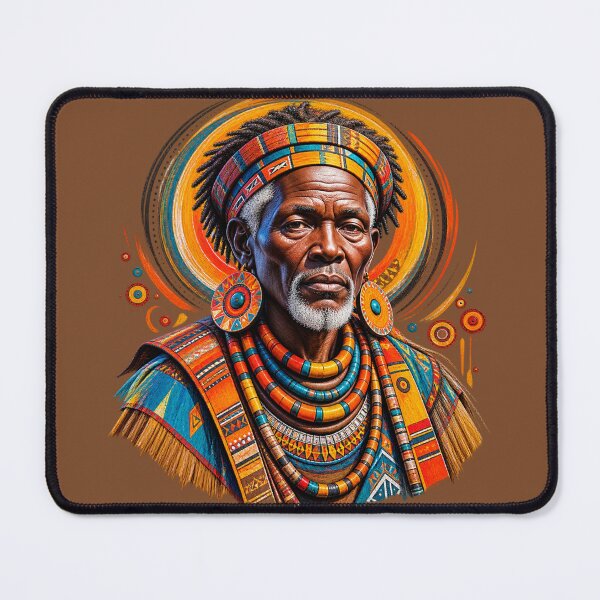 Item preview, African Spiritual Elder Portrait Art | Ancestral Wisdom Keeper | African Spirituality Wall Art designed and sold by 'VARI'.