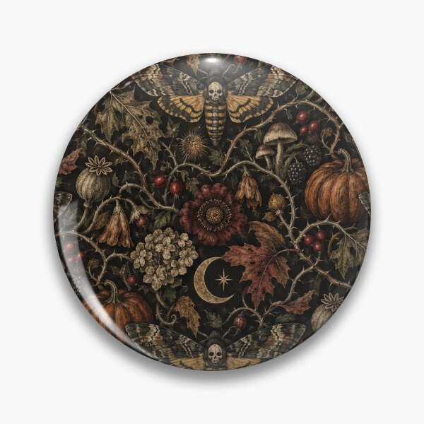 Item preview, Gothic Botanical Halloween Moth Pattern designed and sold by kobsana.