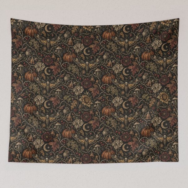 Item preview, Gothic Botanical Halloween Moth Pattern designed and sold by kobsana.