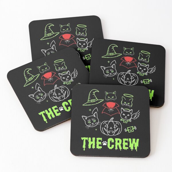 Item preview, Spooky Cute Halloween Cats Neon Style The Crew Graphic designed and sold by PetalsPaws.