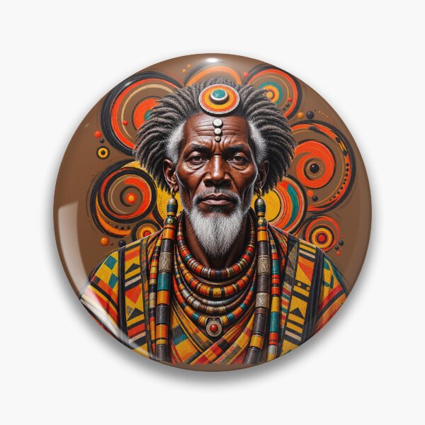 Item preview, African Spiritual Elder Portrait Art | Ancestral Wisdom Keeper | African Spirituality Wall Art designed and sold by 'VARI'.