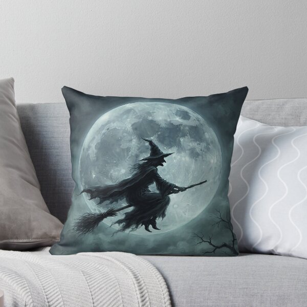 Item preview, Flying witch on a moonlit Halloween night designed and sold by Mariyana-Design.