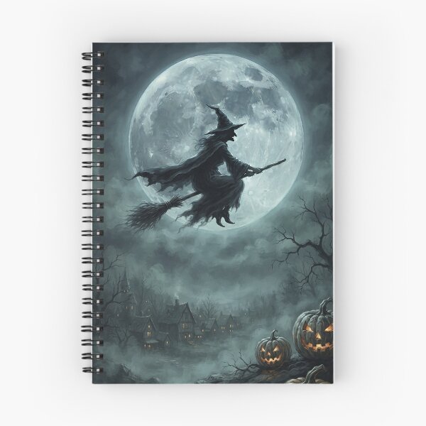 Item preview, Flying witch on a moonlit Halloween night designed and sold by Mariyana-Design.