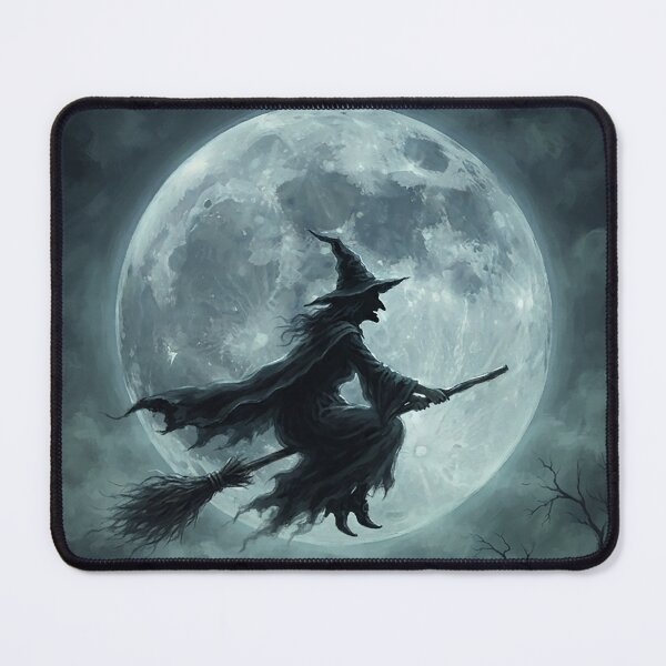 Item preview, Flying witch on a moonlit Halloween night designed and sold by Mariyana-Design.