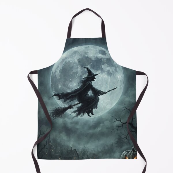 Item preview, Flying witch on a moonlit Halloween night designed and sold by Mariyana-Design.