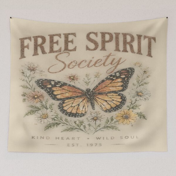 Item preview, Free Spirit Society – Vintage Butterfly Design designed and sold by FABIOLA1970.