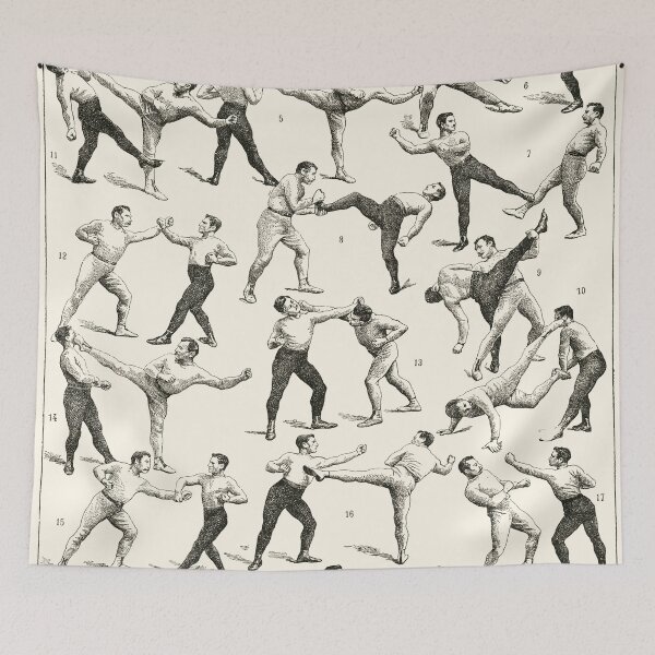 Item preview, Antique Boxing illustration designed and sold by Anne Londez Studio.
