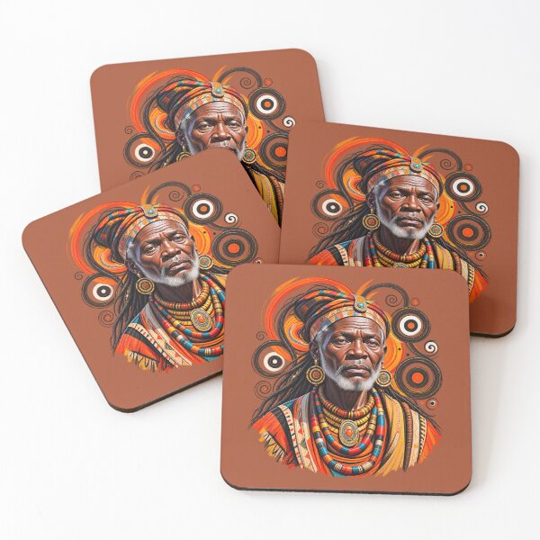 Item preview, African Spiritual Elder Portrait Art | Ancestral Wisdom Keeper | African Spirituality Wall Art designed and sold by 'VARI'.