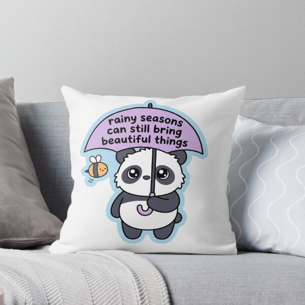 Item preview, Rainy Seasons Cute Panda Umbrella Bumblebee Wholesome Mental Health Hope Quote designed and sold by raedattia.