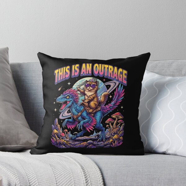 Item preview, Cat Riding Dinosaur Outrage Cosmic Retro designed and sold by AliciaGu867850.