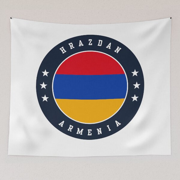 Item preview, Hrazdan Armenia Armenian Flag Souvenir Round Badge Crest designed and sold by jeshands.