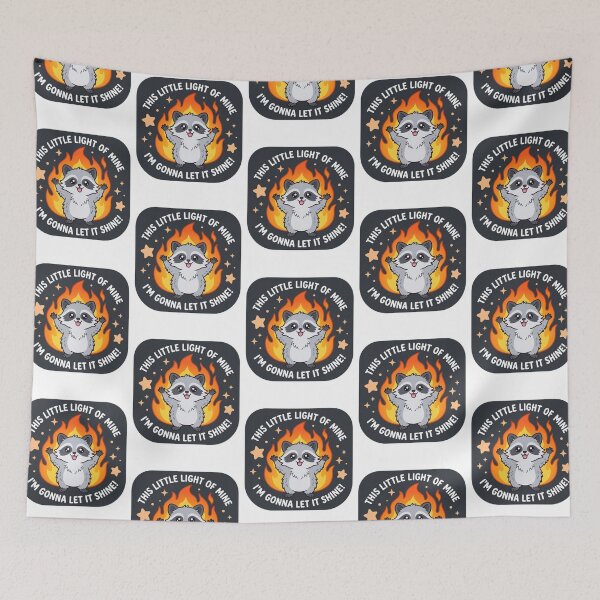 Item preview, This Little Light Of Mine Raccoon In Fire Funny Dumpster Fire Dark Humor Meme designed and sold by raedattia.