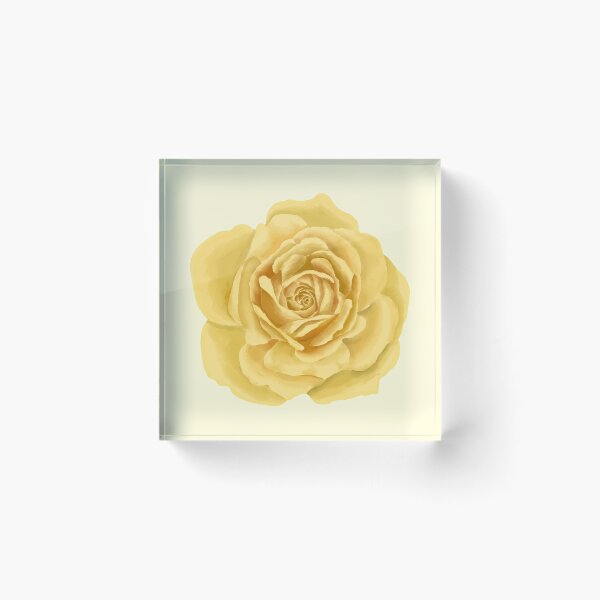 Item preview, Yellow Rose Flower Head – Delicate Aquarelle Watercolor Cutout designed and sold by EmeraldeaArt.