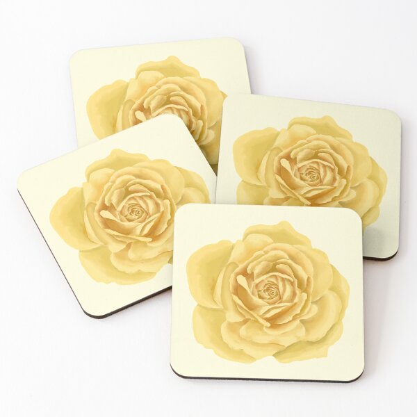 Item preview, Yellow Rose Flower Head – Delicate Aquarelle Watercolor Cutout designed and sold by EmeraldeaArt.