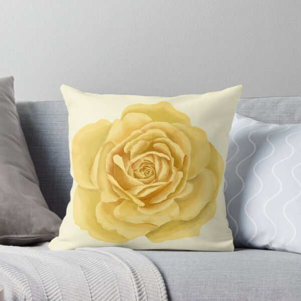 Item preview, Yellow Rose Flower Head – Delicate Aquarelle Watercolor Cutout designed and sold by EmeraldeaArt.