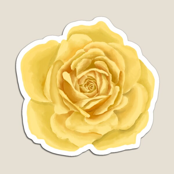 Item preview, Yellow Rose Flower Head – Delicate Aquarelle Watercolor Cutout designed and sold by EmeraldeaArt.