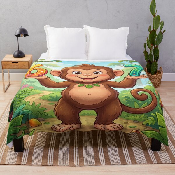 Item preview, Cute Monkey Holding Decorative Numbers 6 and 7 designed and sold by Solomon-Ent-144.