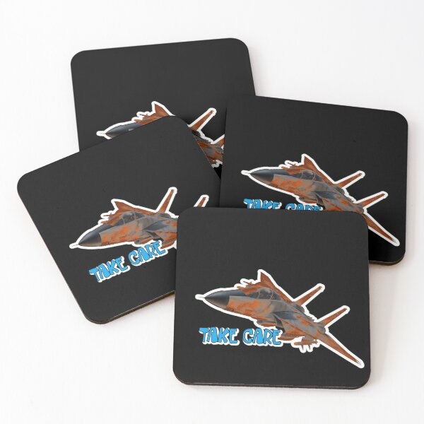 Item preview, Military Jet Fighter Silhouette Take Care Slogan designed and sold by ElizabethMullig.