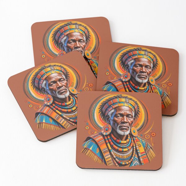 Item preview, African Spiritual Elder Portrait Art | Ancestral Wisdom Keeper | African Spirituality Wall Art designed and sold by 'VARI'.