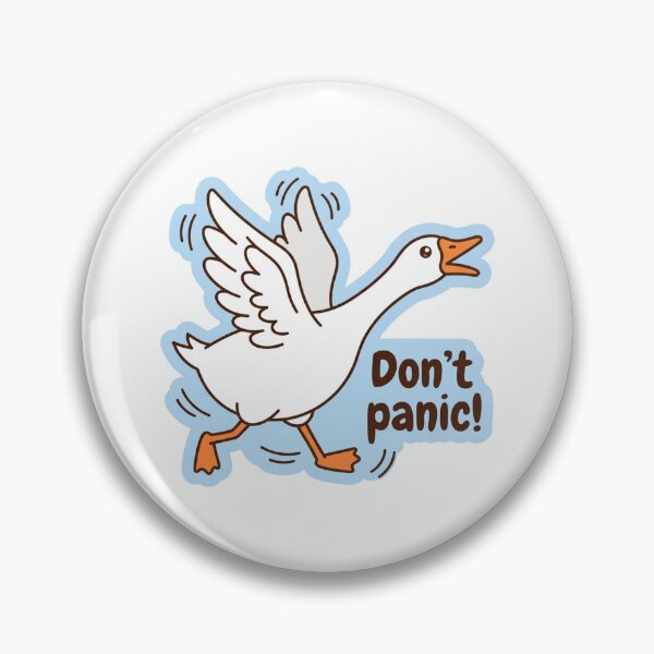 Item preview, Don't Panic Panicking Goose Funny Sarcastic Anxiety Desk Humor Flapping Duck Meme designed and sold by raedattia.