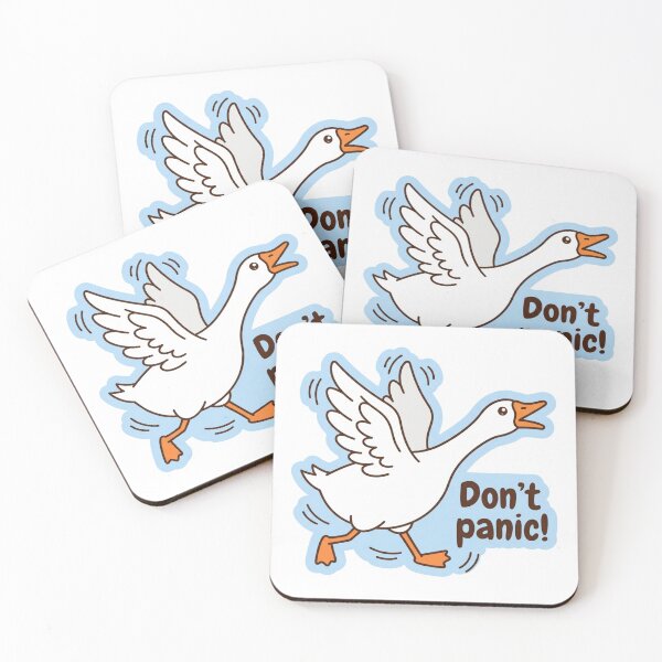 Item preview, Don't Panic Panicking Goose Funny Sarcastic Anxiety Desk Humor Flapping Duck Meme designed and sold by raedattia.