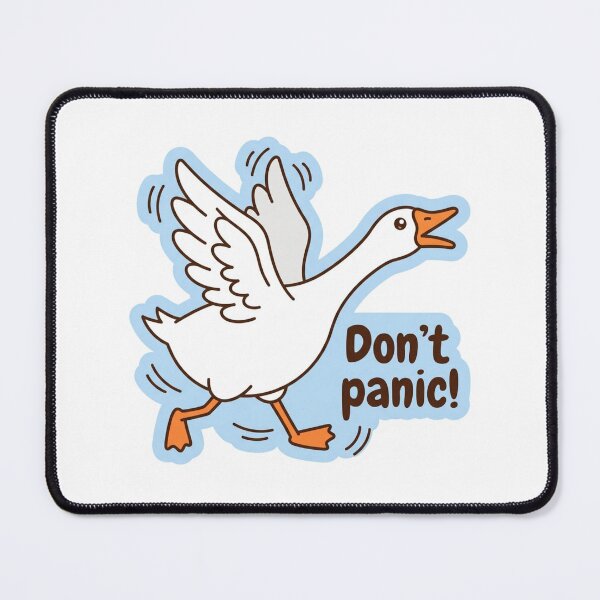 Item preview, Don't Panic Panicking Goose Funny Sarcastic Anxiety Desk Humor Flapping Duck Meme designed and sold by raedattia.