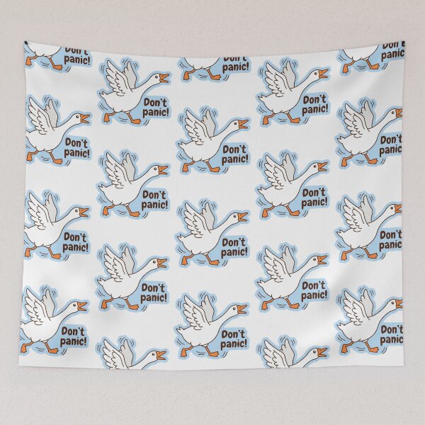 Item preview, Don't Panic Panicking Goose Funny Sarcastic Anxiety Desk Humor Flapping Duck Meme designed and sold by raedattia.
