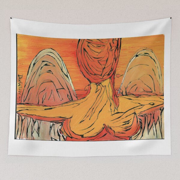 Item preview, Expressive Angel Figure Sunset Wings Painting designed and sold by Dwaalhaas.com.