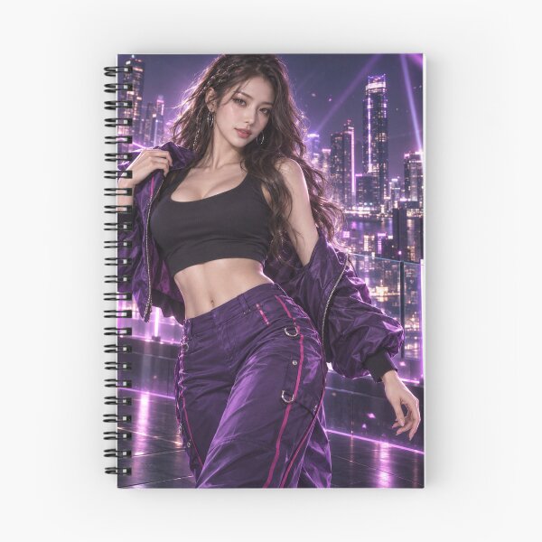 Item preview, Violet Neon Rebel - K-Pop Hip Hop Queen designed and sold by SEIMEI2025.