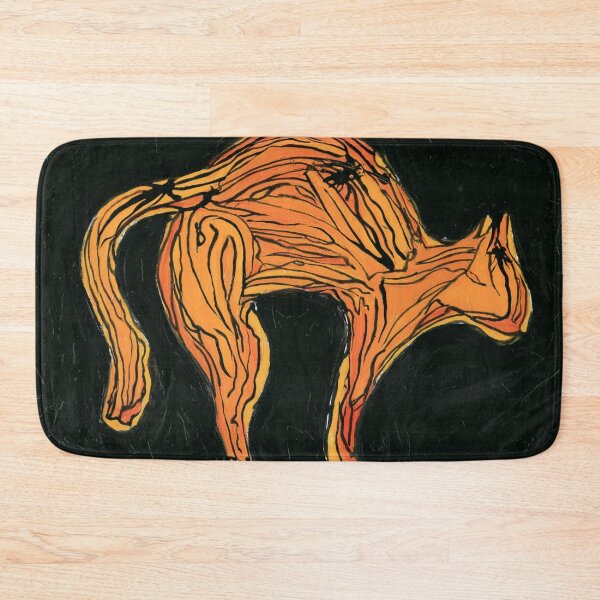 Item preview, Expressive Arched Back Orange Cat Painting designed and sold by Dwaalhaas.com.