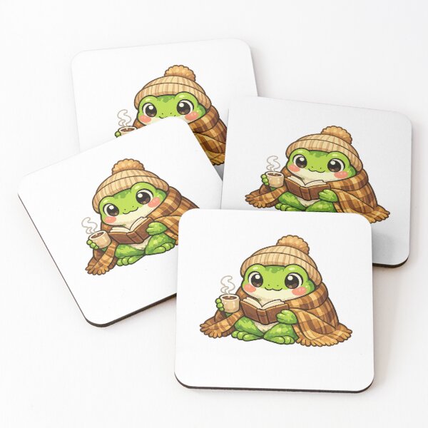 Item preview, Kawaii Cozy Reading Frog designed and sold by Sommium .