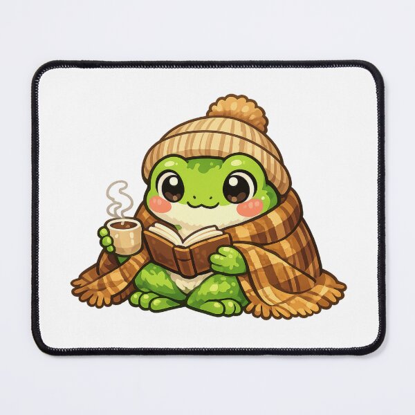 Item preview, Kawaii Cozy Reading Frog designed and sold by Sommium .