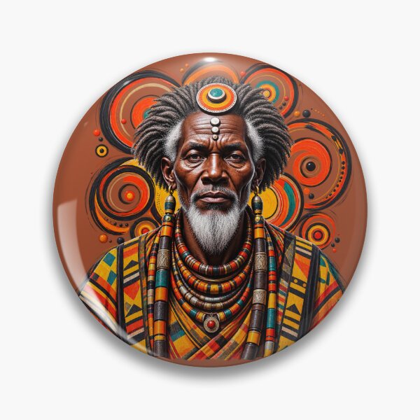 Item preview, African Spiritual Elder Portrait Art | Ancestral Wisdom Keeper | African Spirituality Wall Art designed and sold by 'VARI'.