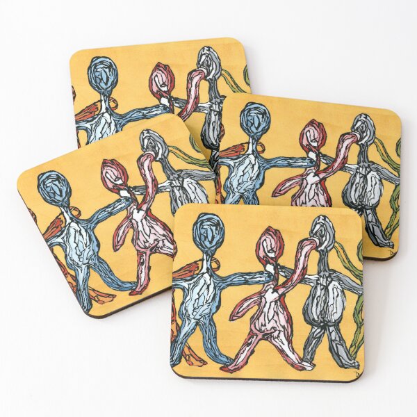 Item preview, United Figures in a Chain Expressive Painting designed and sold by Dwaalhaas.com.