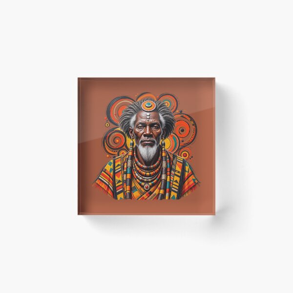 Item preview, African Spiritual Elder Portrait Art | Ancestral Wisdom Keeper | African Spirituality Wall Art designed and sold by 'VARI'.