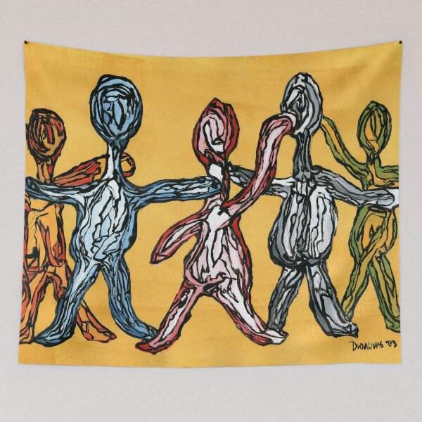 Item preview, United Figures in a Chain Expressive Painting designed and sold by Dwaalhaas.com.