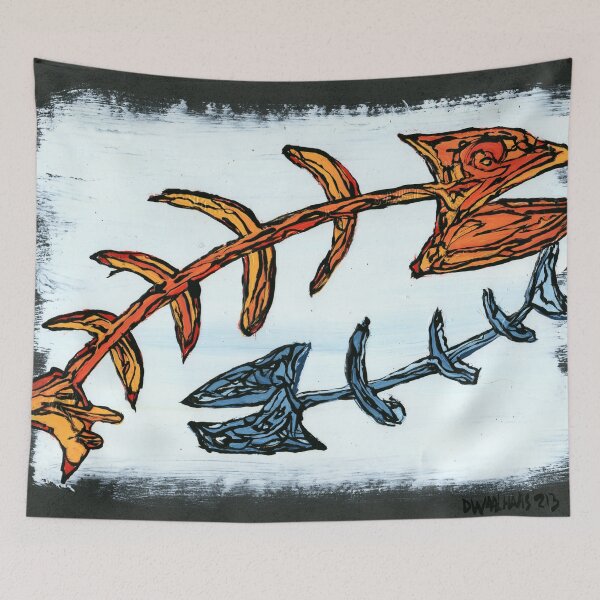 Item preview, Expressive Fish Bones Dual Skeleton Painting designed and sold by Dwaalhaas.com.