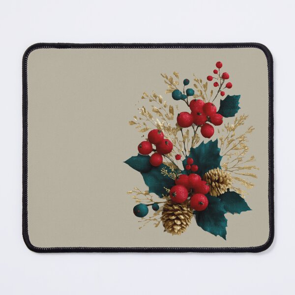 Item preview, Elegant Gold and Red Winter Botanical Arrangement designed and sold by colorful-white.