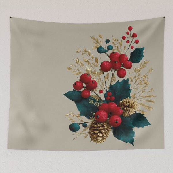 Item preview, Elegant Gold and Red Winter Botanical Arrangement designed and sold by colorful-white.