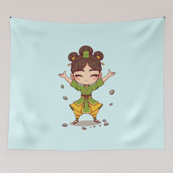 Item preview, Avatar Airbender Happy Chibi Earth Kingdom Girl Art designed and sold by Fine-Arts-Lab.