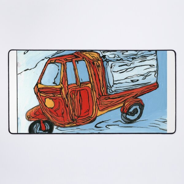 Item preview, Vintage Piaggio Vespa Ape Car Expressive Painting designed and sold by Dwaalhaas.com.