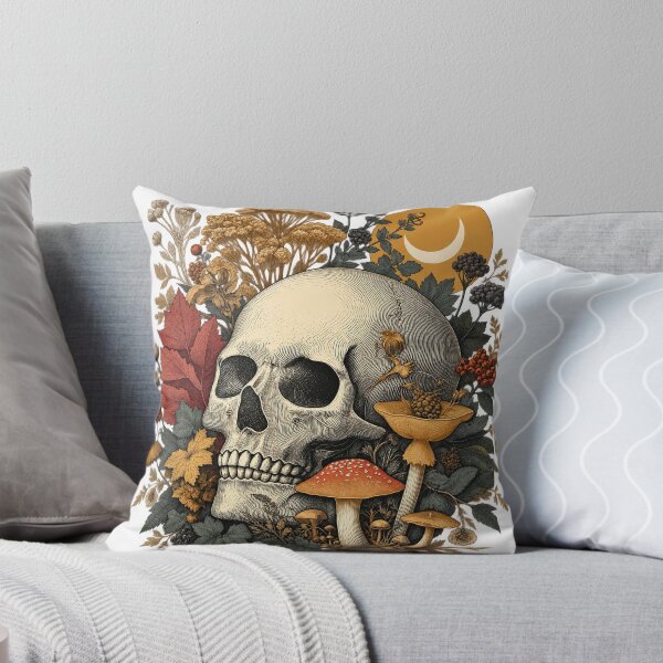 Item preview, Gothic Botanical Skull and Mushroom Crest designed and sold by kobsana.