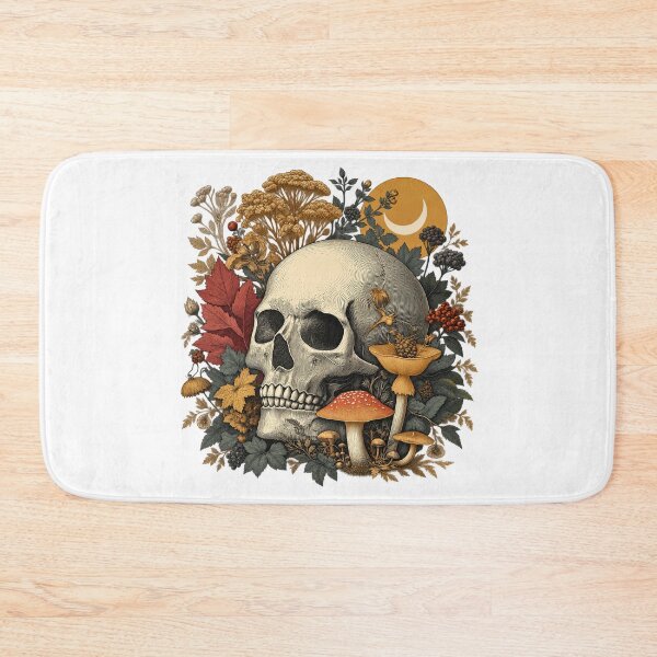 Item preview, Gothic Botanical Skull and Mushroom Crest designed and sold by kobsana.