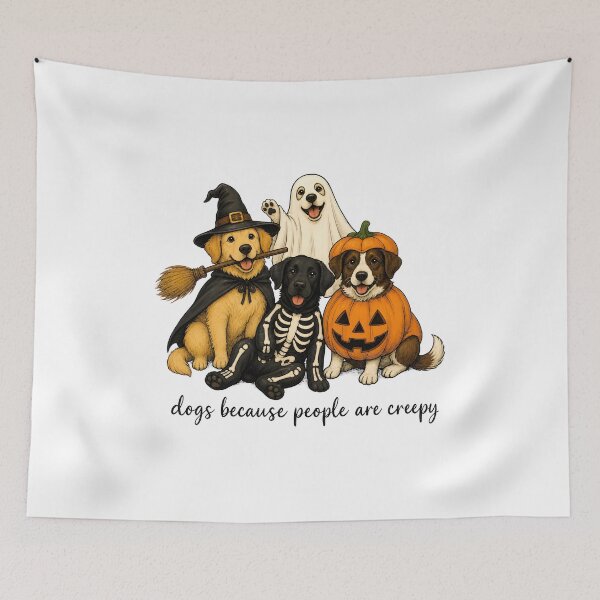 Item preview, Cute Halloween Dogs Costume Party "Dogs Because People Are Creepy" designed and sold by Dmo3HarkoArt.