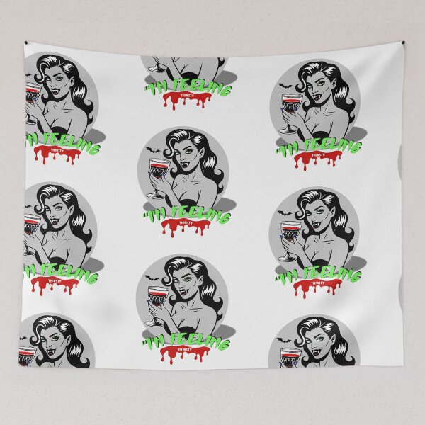 Item preview, Vampire Woman With Glass and with an inscription I’m Feeling Thirsty designed and sold by creepyprints.