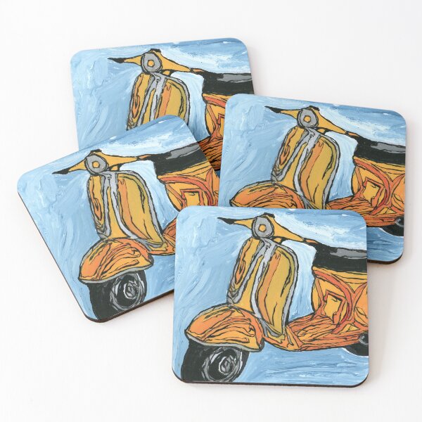 Item preview, Vintage Yellow Vespa Scooter Expressive Painting designed and sold by Dwaalhaas.com.