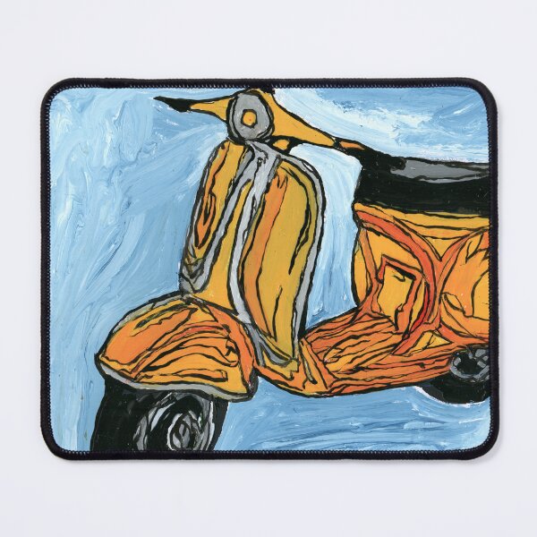 Item preview, Vintage Yellow Vespa Scooter Expressive Painting designed and sold by Dwaalhaas.com.